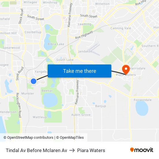 Tindal Av Before Mclaren Av to Piara Waters map