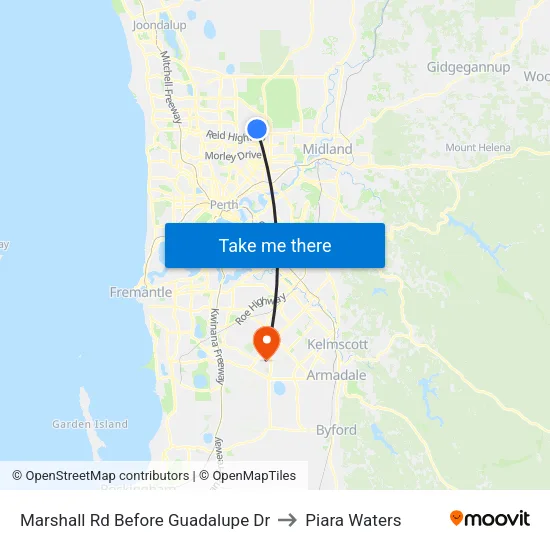 Marshall Rd Before Guadalupe Dr to Piara Waters map