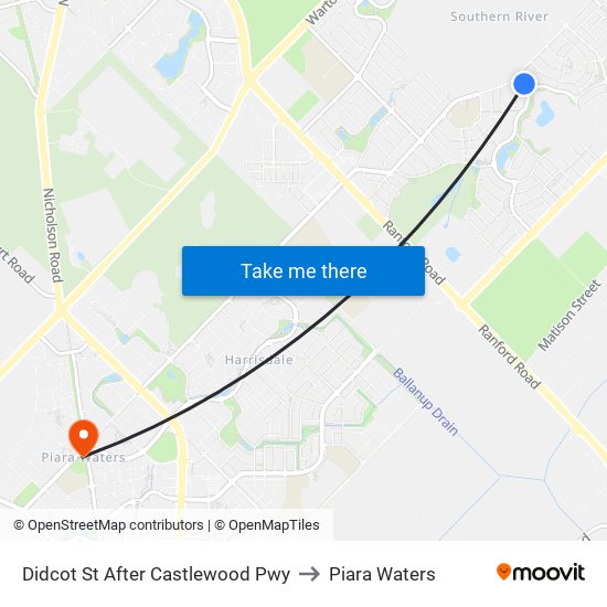 Didcot St After Castlewood Pwy to Piara Waters map