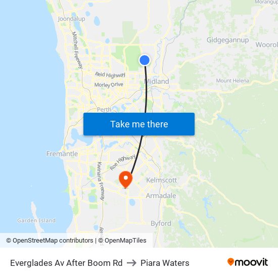 Everglades Av After Boom Rd to Piara Waters map