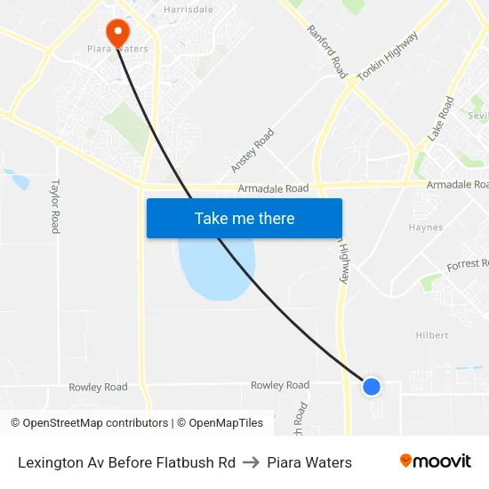 Lexington Av Before Flatbush Rd to Piara Waters map