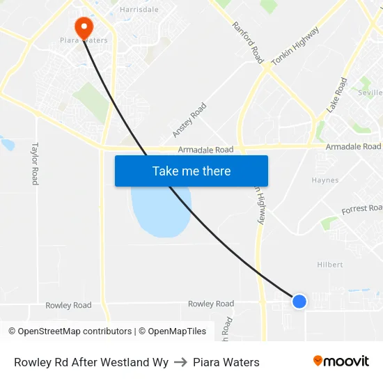 Rowley Rd After Westland Wy to Piara Waters map