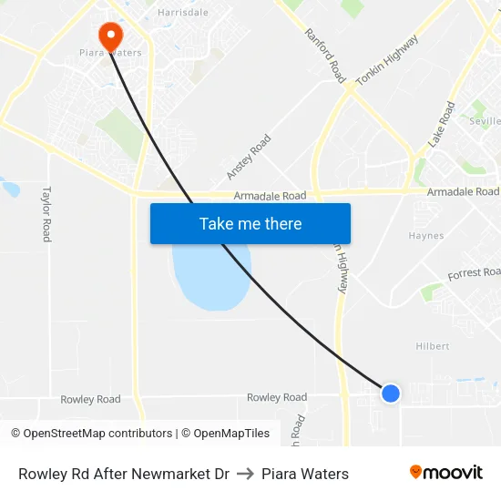 Rowley Rd After Newmarket Dr to Piara Waters map