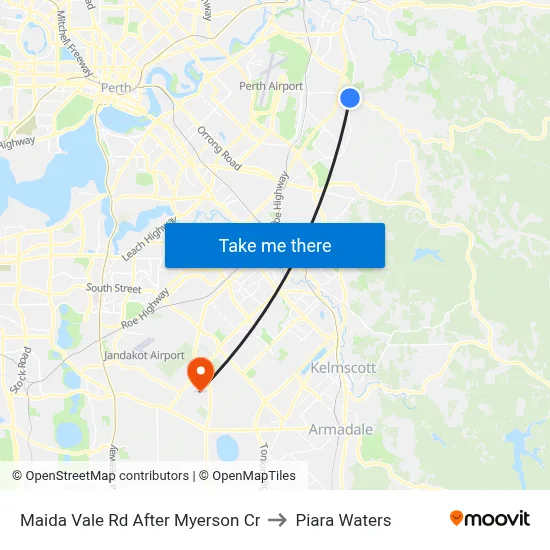 Maida Vale Rd After Myerson Cr to Piara Waters map
