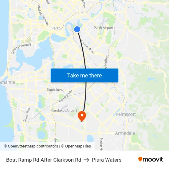 Boat Ramp Rd After Clarkson Rd to Piara Waters map