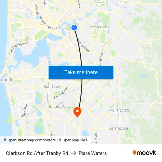 Clarkson Rd After Tranby Rd to Piara Waters map