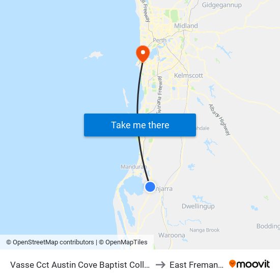 Vasse Cct Austin Cove Baptist College to East Fremantle map