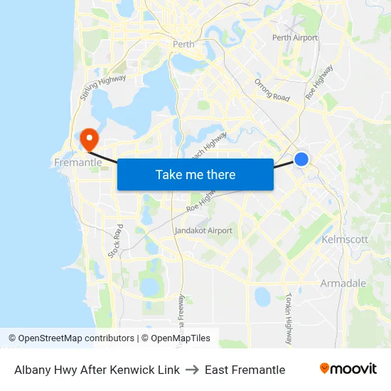 Albany Hwy After Kenwick Link to East Fremantle map