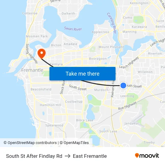 South St After Findlay Rd to East Fremantle map