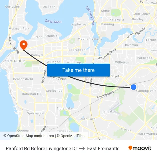Ranford Rd Before Livingstone Dr to East Fremantle map