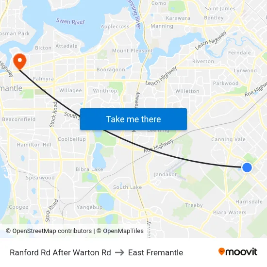 Ranford Rd After Warton Rd to East Fremantle map