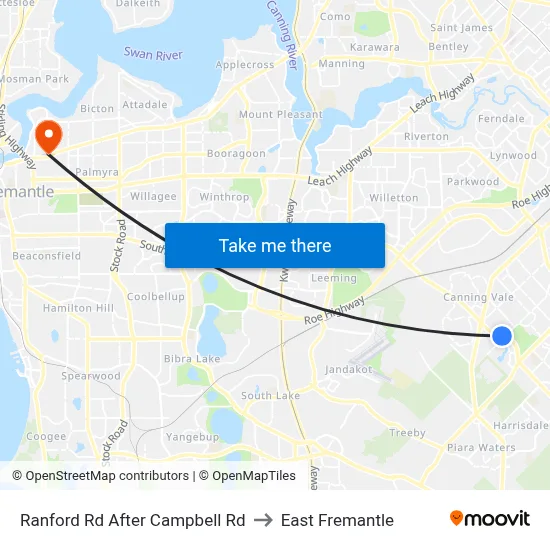Ranford Rd After Campbell Rd to East Fremantle map