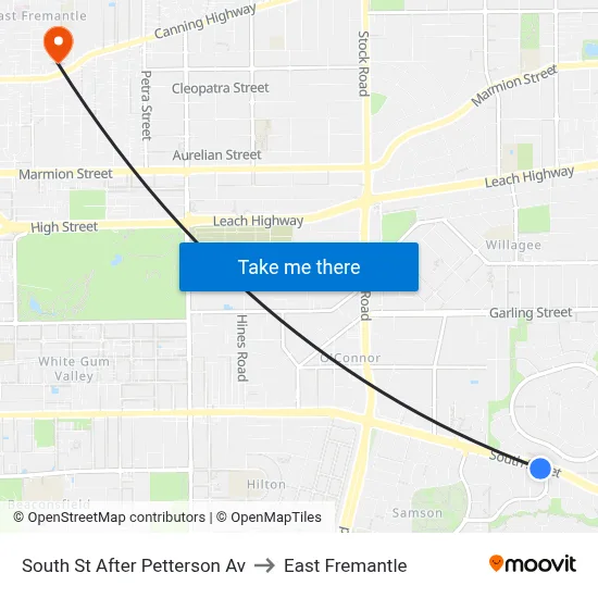South St After Petterson Av to East Fremantle map