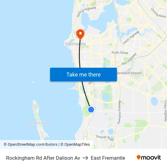 Rockingham Rd After Dalison Av to East Fremantle map