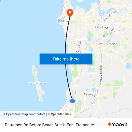 Patterson Rd Before Beach St to East Fremantle map