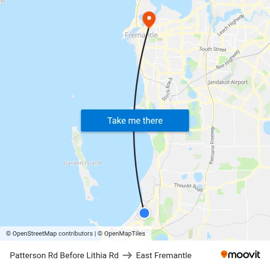 Patterson Rd Before Lithia Rd to East Fremantle map
