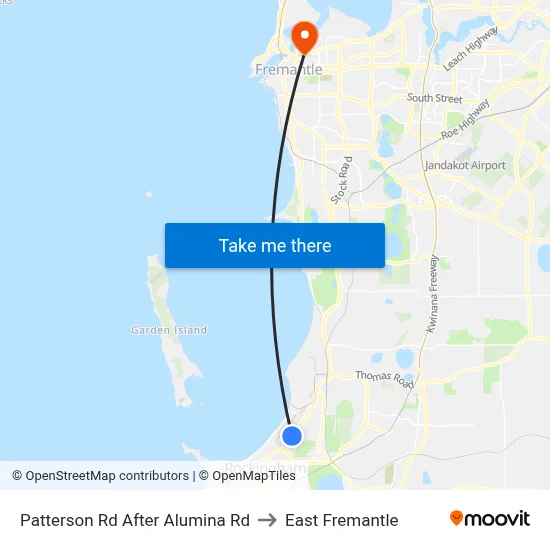 Patterson Rd After Alumina Rd to East Fremantle map