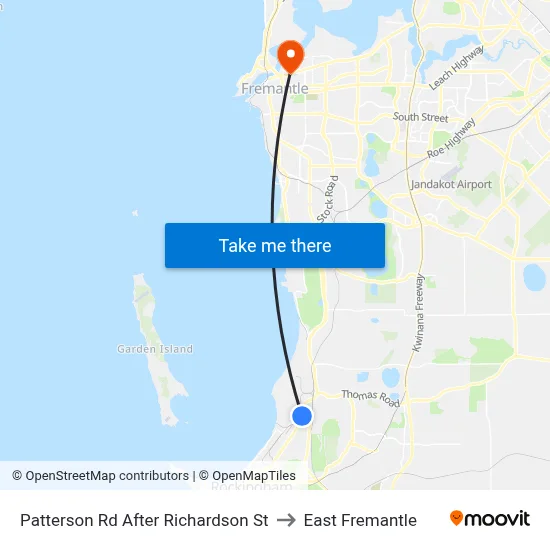 Patterson Rd After Richardson St to East Fremantle map