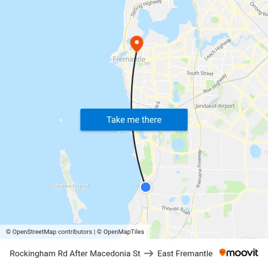Rockingham Rd After Macedonia St to East Fremantle map