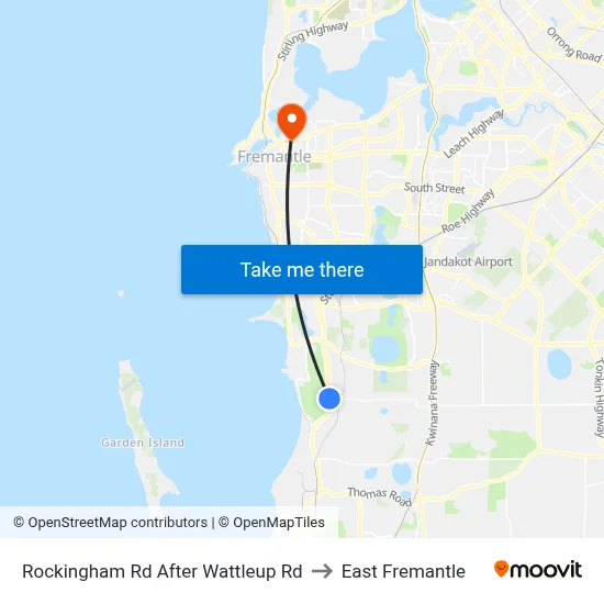 Rockingham Rd After Wattleup Rd to East Fremantle map