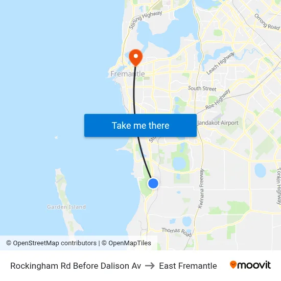 Rockingham Rd Before Dalison Av to East Fremantle map