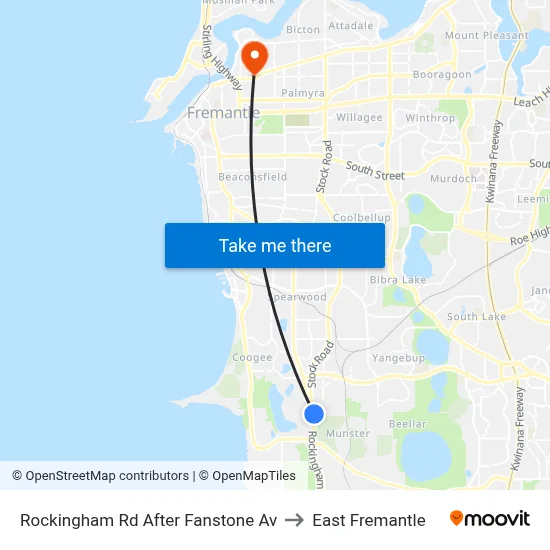 Rockingham Rd After Fanstone Av to East Fremantle map