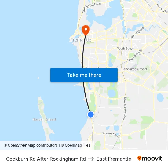 Cockburn Rd After Rockingham Rd to East Fremantle map