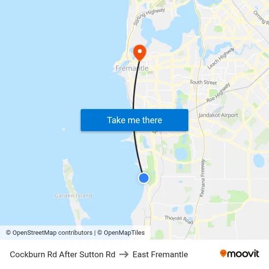Cockburn Rd After Sutton Rd to East Fremantle map