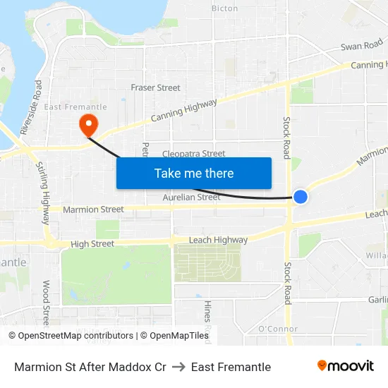Marmion St After Maddox Cr to East Fremantle map