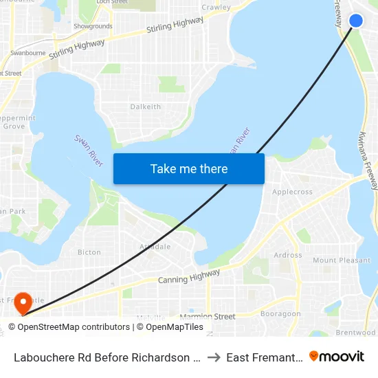 Labouchere Rd Before Richardson St to East Fremantle map