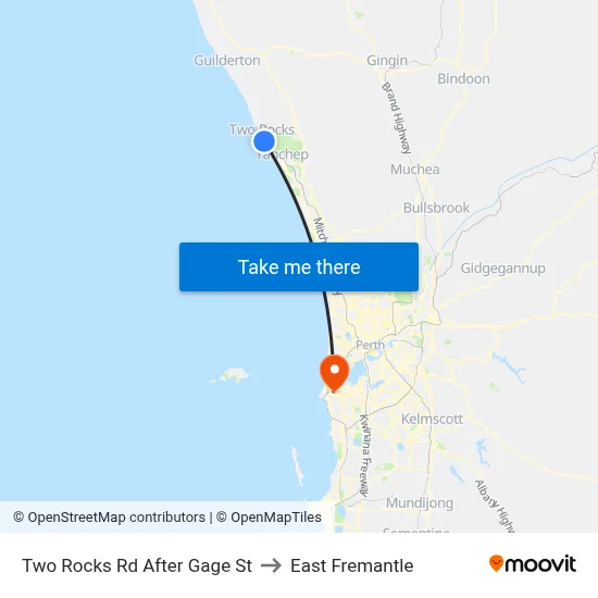 Two Rocks Rd After Gage St to East Fremantle map