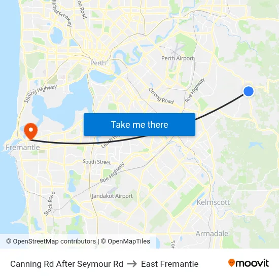 Canning Rd After Seymour Rd to East Fremantle map
