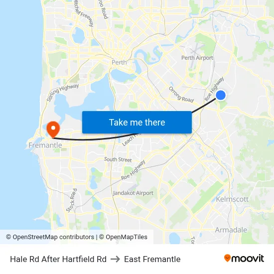Hale Rd After Hartfield Rd to East Fremantle map