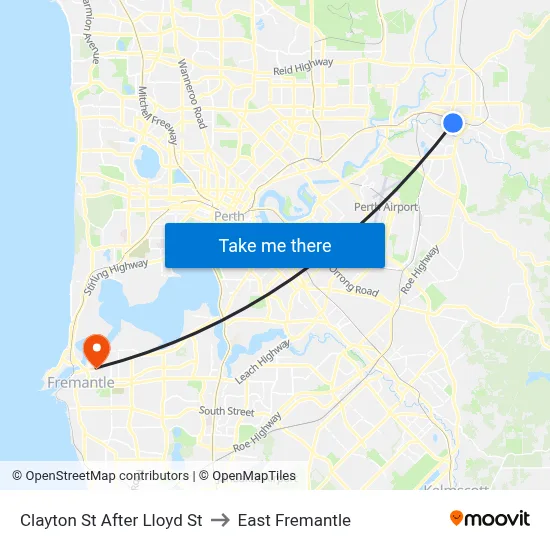 Clayton St After Lloyd St to East Fremantle map