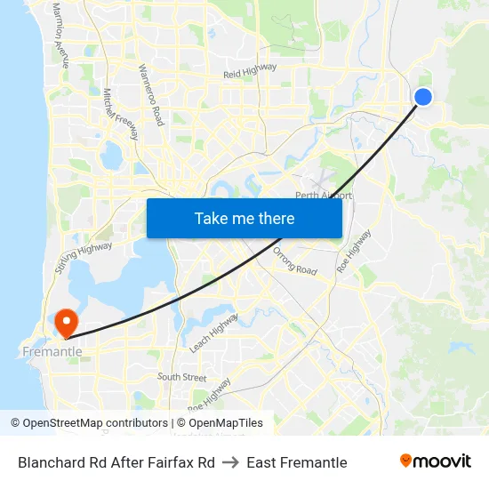 Blanchard Rd After Fairfax Rd to East Fremantle map