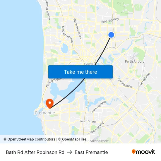 Bath Rd After Robinson Rd to East Fremantle map