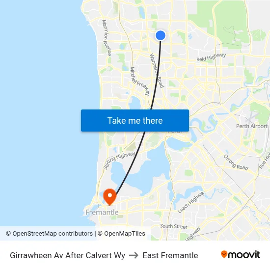 Girrawheen Av After Calvert Wy to East Fremantle map