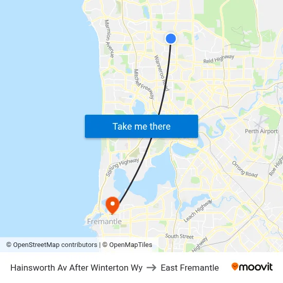 Hainsworth Av After Winterton Wy to East Fremantle map