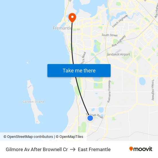 Gilmore Av After Brownell Cr to East Fremantle map