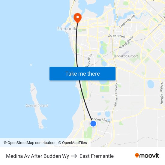 Medina Av After Budden Wy to East Fremantle map