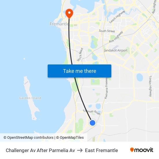 Challenger Av After Parmelia Av to East Fremantle map