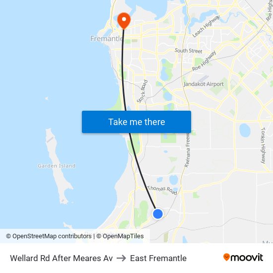 Wellard Rd After Meares Av to East Fremantle map