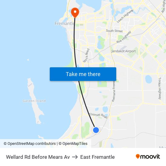 Wellard Rd Before Mears Av to East Fremantle map