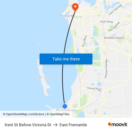 Kent St Before Victoria St to East Fremantle map