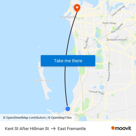 Kent St After Hillman St to East Fremantle map