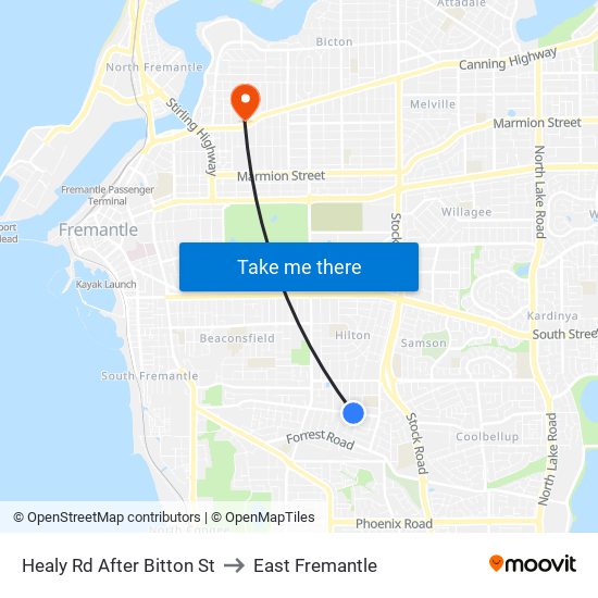 Healy Rd After Bitton St to East Fremantle map