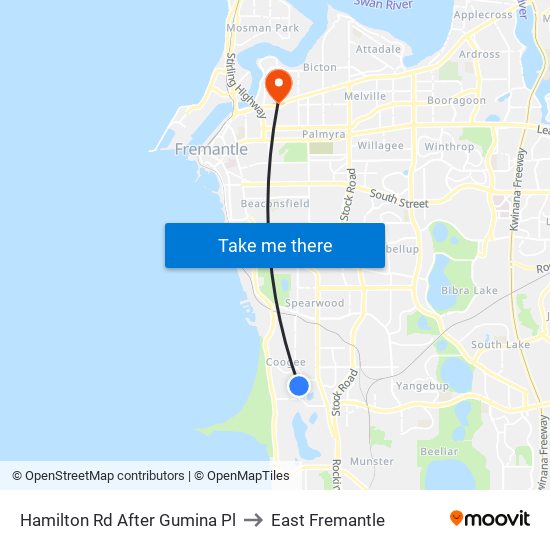 Hamilton Rd After Gumina Pl to East Fremantle map