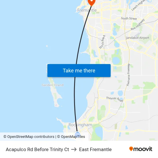 Acapulco Rd Before Trinity Ct to East Fremantle map