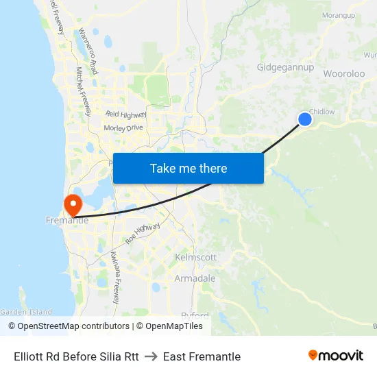 Elliott Rd Before Silia Rtt to East Fremantle map