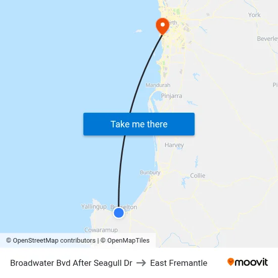Broadwater Bvd After Seagull Dr to East Fremantle map
